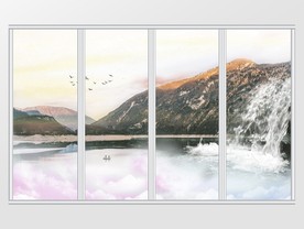 中国风水墨山水移门