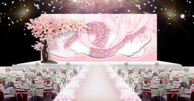 粉色小清新婚礼仪式区
