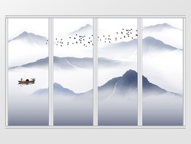 中式艺术抽象移门