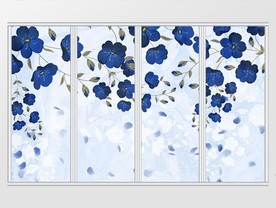 现代简约蓝色清新移门