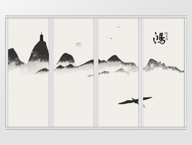 新中式鸿运当头古风写意移门