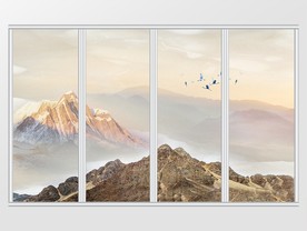 大理石纹山水移门