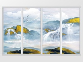 新中式抽象艺术移门