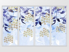 现代简约花卉梦幻移门
