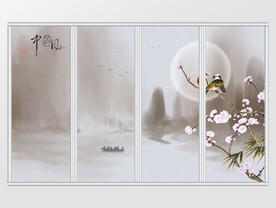 新中式水墨山水创意移门