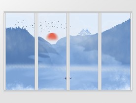新中式水墨中国风山水移门