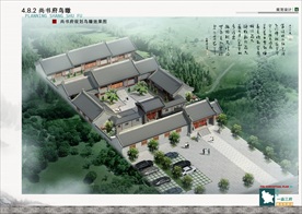 古建筑效果图 门楼牌坊 寺庙广