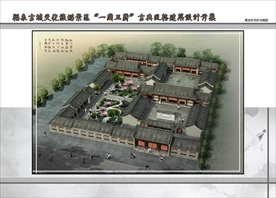 古建筑效果图 门楼牌坊 寺庙广