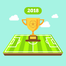 世界杯主题操场足球冠军奖杯比赛