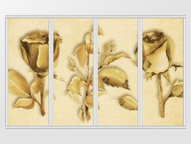 3d立体奢华金色花朵移门