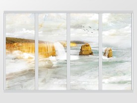 大理石纹电视背景墙移门