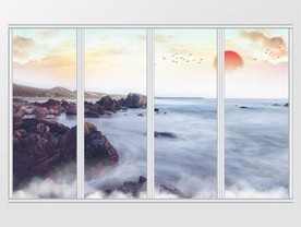 新中式大理石纹山水移门