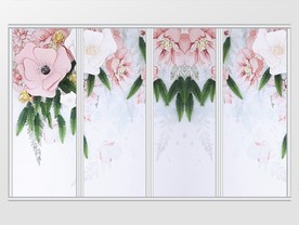 唯美现代简约花卉移门