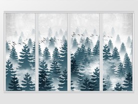 现代简约自然森林移门