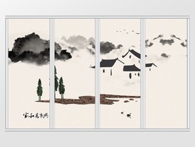 中式水墨家和万事兴移门