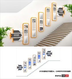 公司楼梯文化墙