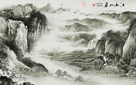 大型水墨山水背景壁纸
