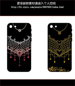 项链心形手机壳