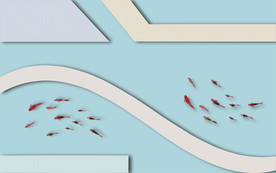 抽象几何锦鲤电视背景墙装饰画