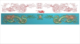 墓碑石雕双龙戏珠二龙精雕图浮雕