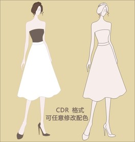 时尚人物矢量图插画服装设计