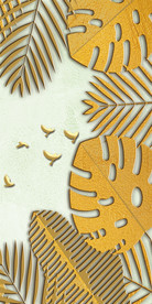 3D立体金叶玄关装饰画