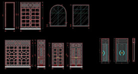 CAD入户门立面图