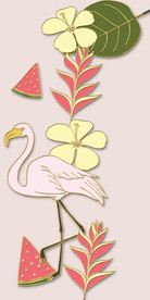 卡通动漫火烈鸟玄关装饰画