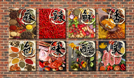 麻辣鲜香中国美食文化背景墙