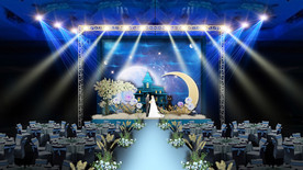 蓝色星空月亮主题仪式区