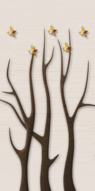 3D立体树木玄关装饰画