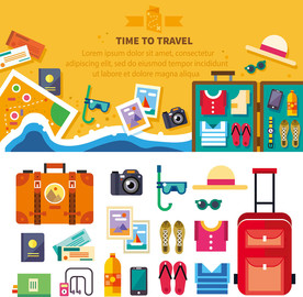 旅游度假矢量插画