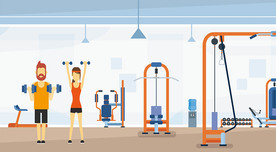 健身房矢量插画