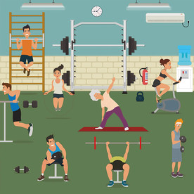 健身房矢量插画
