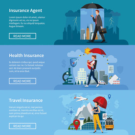 打伞人物商务插画