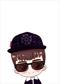 原创卡通Q版带墨镜男士