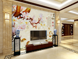 酒店电视墙纸样机图