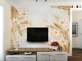 家居背景墙纸样机图