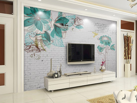 客厅背景墙画样机图