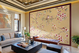客厅背景墙纸样机