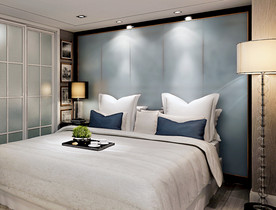 酒店客房床头背景墙纸样机