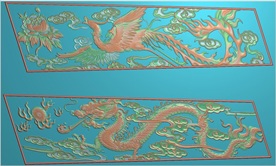 龙凤棺材棺木帮子两边精雕图浮雕