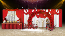 红色婚礼迎宾区签到区