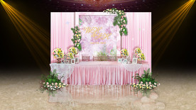 粉色婚礼签到区