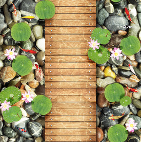 地毯 荷花 荷叶鹅卵石循环图