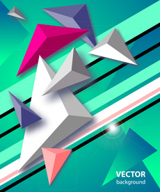 创意炫彩质感三角形几何图形菱形