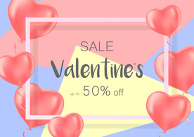 创意立体质感爱心情人节