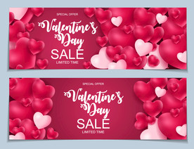 创意立体质感爱心情人节