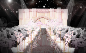 粉色浪漫婚礼仪式区