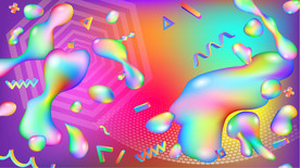 炫彩商业综合体潮玩几何图形